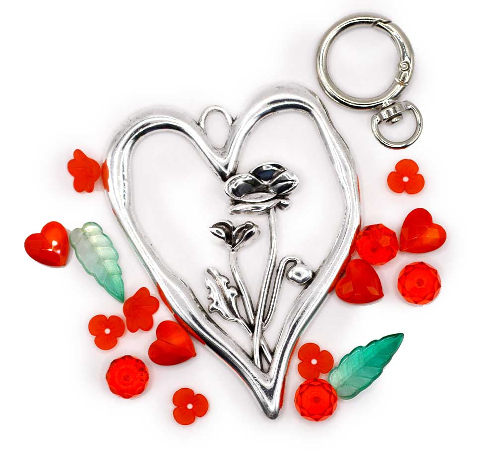 Birth Month Flower Keychain Kit in August Poppy