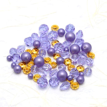 Austrian Crystal & Pearl Bead Mix in Violet