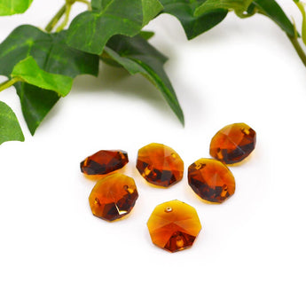 Imitation Austrian Glass Connector Set in Amber