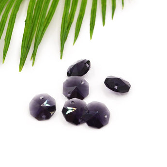 Imitation Austrian Glass Connector Set in Licorice Purple