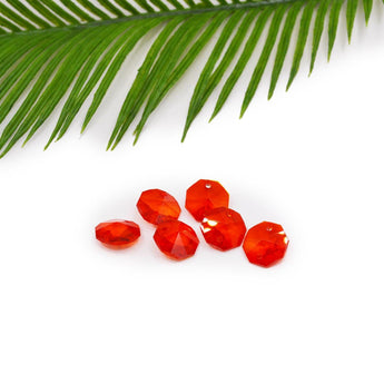 Imitation Austrian Glass Connector Set in Ruby Red