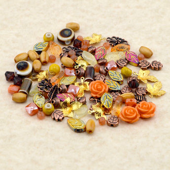 Autumnal Bead Mix in Jumping in The Fallen Leaves