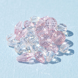BCA 32pc Austrian Glass Pink & Crystal Bead Mix