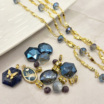 Bead & Chain Bundle in Apatite Blue