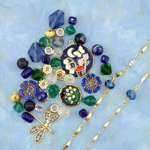 Bead Mix & Chain Duo in Midnight Dragonfly Forest