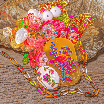 Bead Mix & Chain Bundle In Tropical Bird Watching