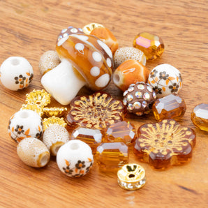 Bead Mix in Lampwork Mushrooms