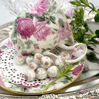 Pink Posies Bead Set