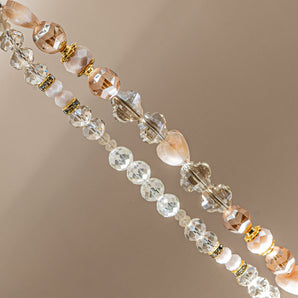 Bead Strand Duo in Champagne Hearts