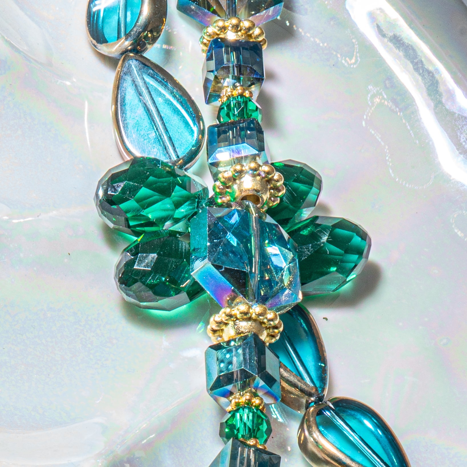 Bead Strand Duo in Emerald Treasures