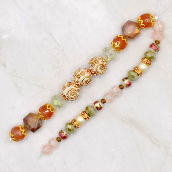 Bead Strand Duo in Boho Festive Florals