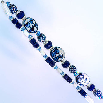 Bead Strand Duo in Delft Blooms