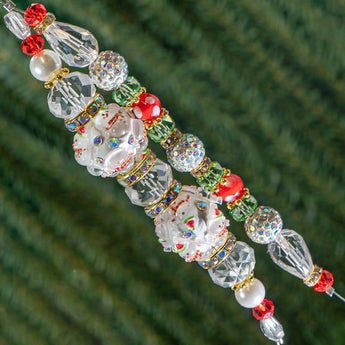 Holiday Bead Strand Duo in Snowman