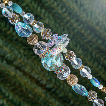 Holiday Glass Bead Strand Duo in Snow Queen