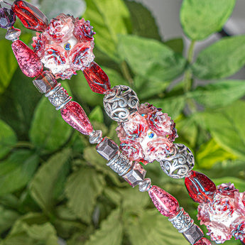 Boho Bead Strand Duo in Touch of Red