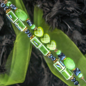 Bead Strand Duo in Wicked Green