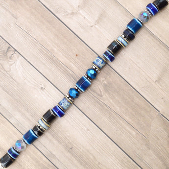 Ceramic Bead Strand in Dark Wash Denim
