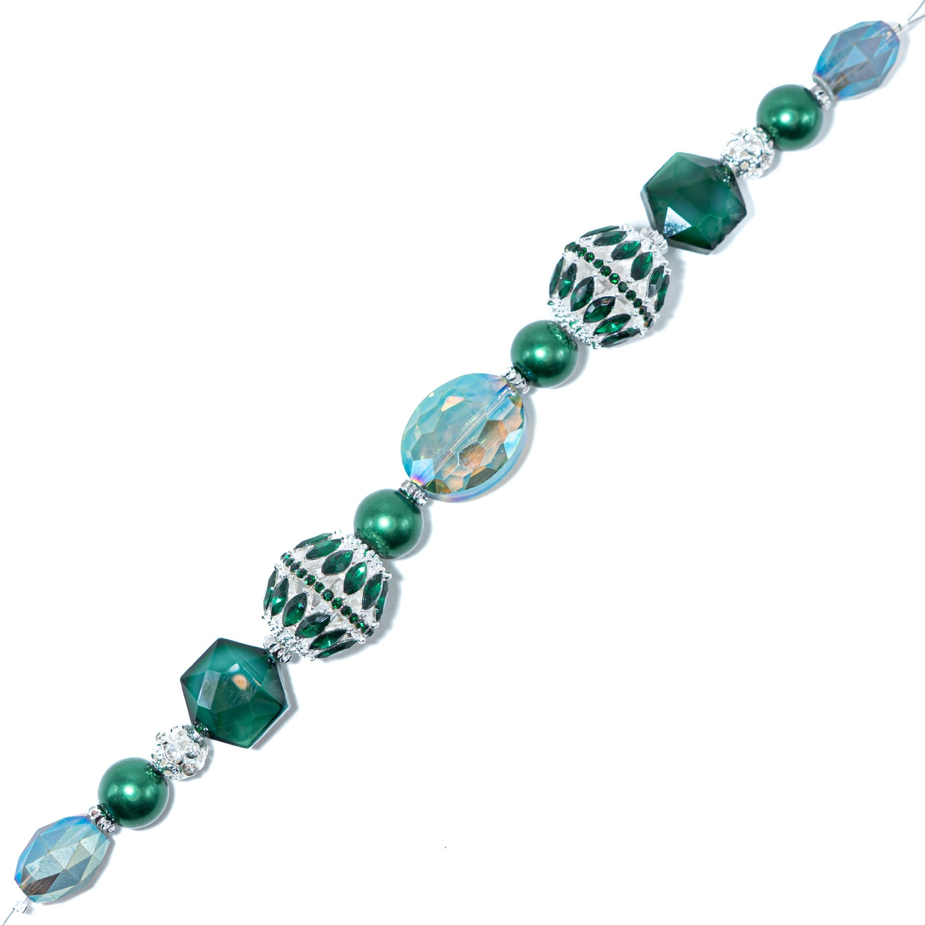 Bead Strand in Emerald Spark