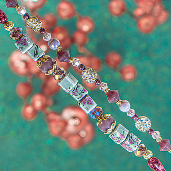 Bead Strand Duo in Plum Wine
