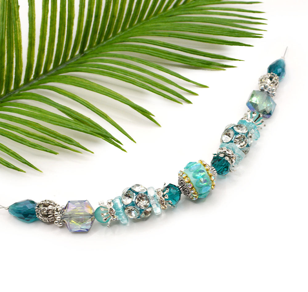 Bead Strand in Teal Tulip