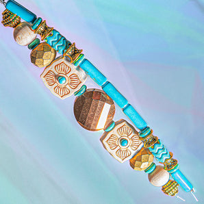 Wood & Turquoise Bead Strand Duo in Tucson Treasure