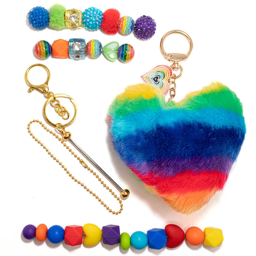 Beaded Keychain Kit in Rainbow Love