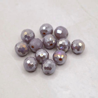 Beads By The Dozen Faceted Glass Rounds in Dark Purple