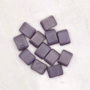 Beads By The Dozen Glass Tile Beads in Matte Purple