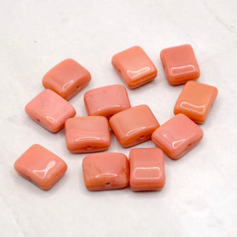 Beads By The Dozel Glass Tile Beads in Coral