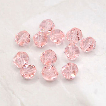 Beads By The Dozen Twisted Glass Rondelles in Pink