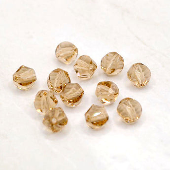 Beads By The Dozen Twisted Glass Rondelles in Tan