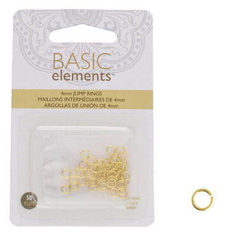 BeadSmith Basic Elements 4mm Jump Rings in Gold