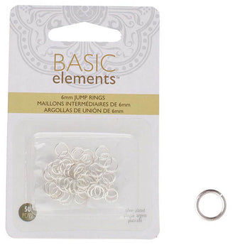BeadSmith Basic Elements 6mm Jump Rings in Silver