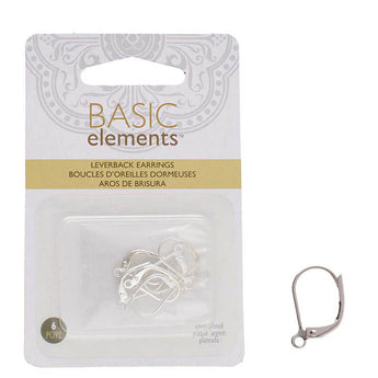 BeadSmith Basic Elements Leverback Ear Wires in Silver