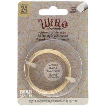 BeadSmith Wire Elements 24 Gauge German Style Wire in Gold