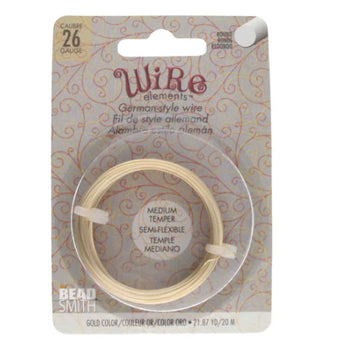 BeadSmith Wire Elements 26 Gauge German Style Wire in Gold