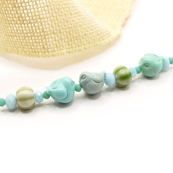 Bead Strand in Blue Songbirds