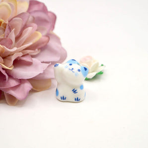 Blueberry the Lucky Cat Ceramic Bead