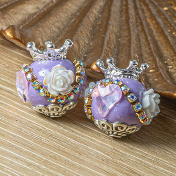 Boho Bead Pair in Princess Purple