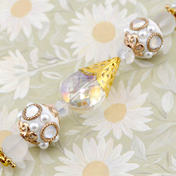 Boho Bead Strand in Champagne Bubbles & Pearls
