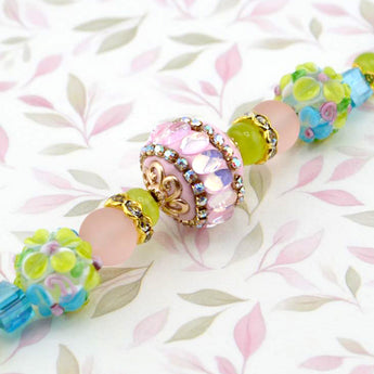 Boho Bead Strand in Flowers on the Lily Pad