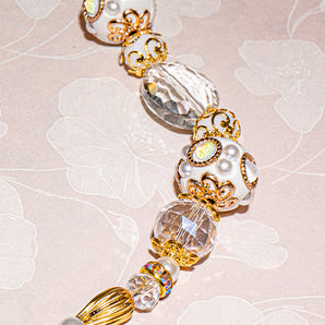 Boho Bead Strand in Honey & Cream