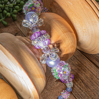 Boho Bead Strand in Purple Blooming Passion