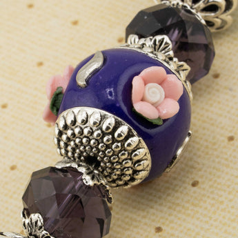 Boho Bead Strand in Dark Plum