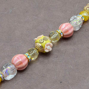 Boho & Ceramic Bead Strand in Early Morning Blooms
