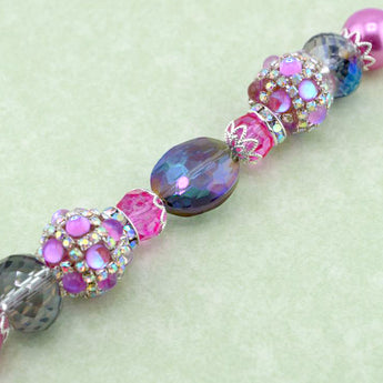 Boho Bead Strand in Pink Soda Pop