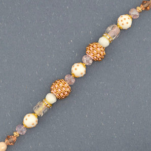 Boho & Dichronic Glass Bead Strand in Lux Pink