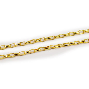 Brass Box Chain Necklace in 18K Gold
