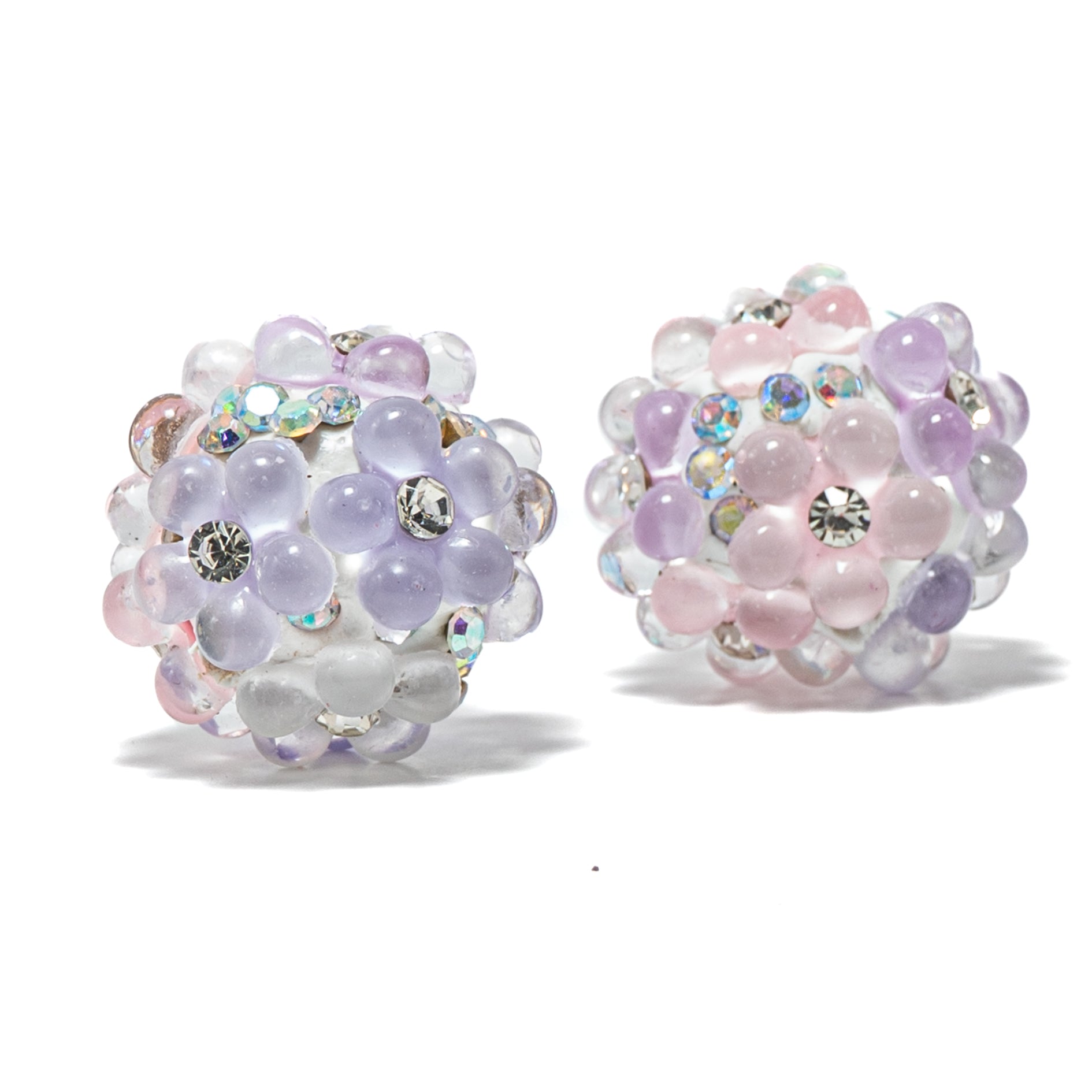 Bubble Flower Boho Bead Pair in Purple