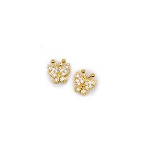 Golden Flutter Butterfly Bead Pair